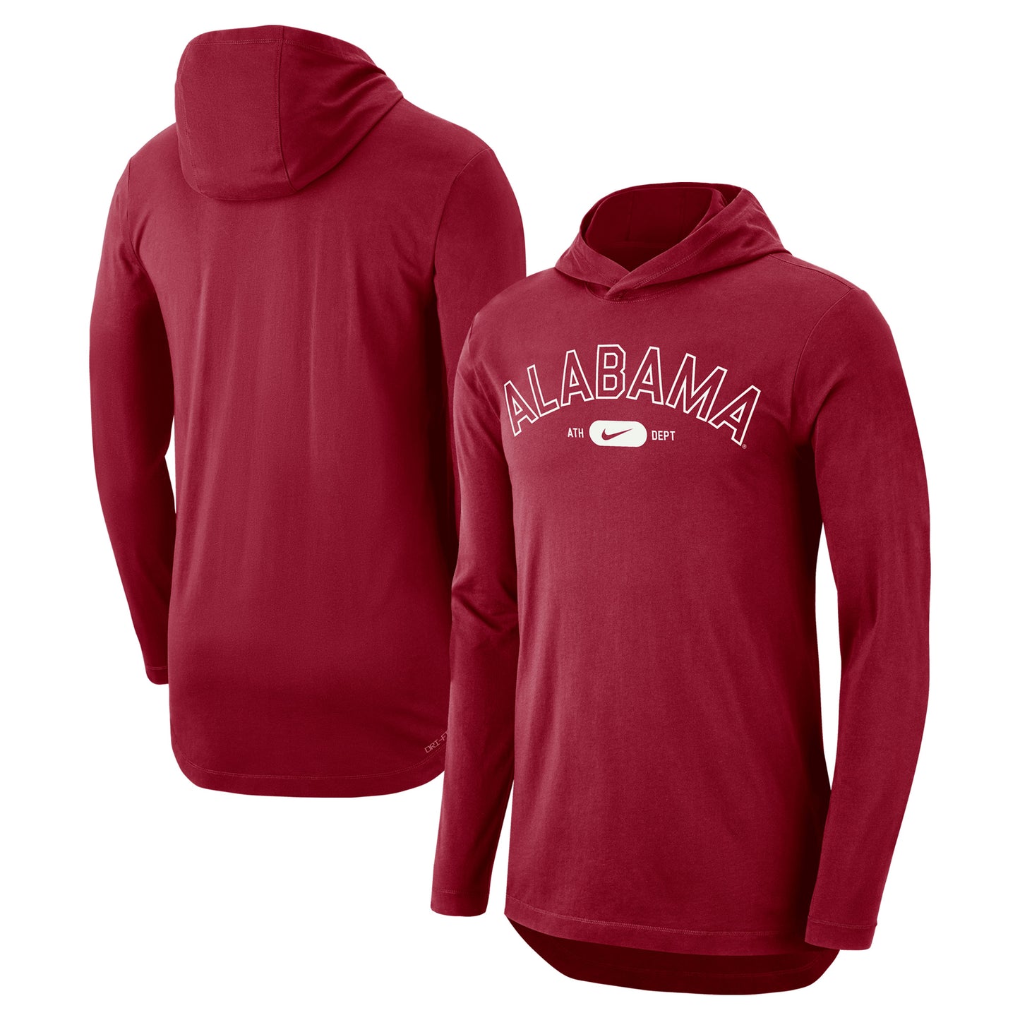 Men's Nike Crimson Alabama Crimson Tide Campus Performance Long Sleeve Hoodie T-Shirt