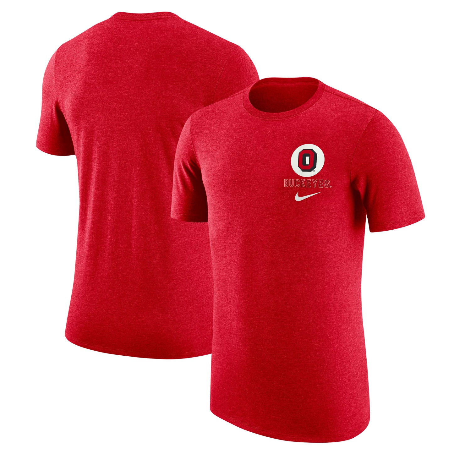 Men's Nike Scarlet Ohio State Buckeyes Retro Tri-Blend T-Shirt