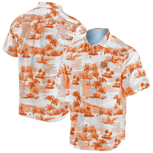 Men's Tommy Bahama  Orange Clemson Tigers Tropical Horizons Button-Up Shirt