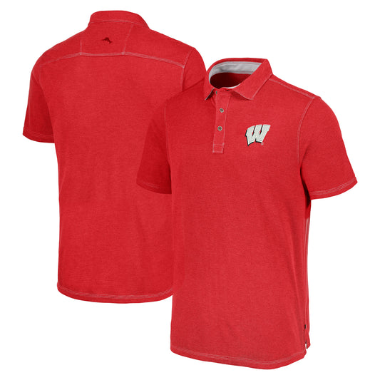 Men's Tommy Bahama Red Wisconsin Badgers Paradiso Cove Polo