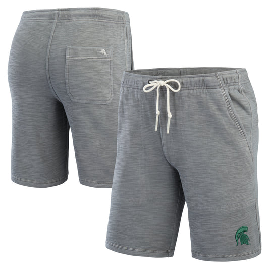 Men's Tommy Bahama Gray Michigan State Spartans Tobago Bay Tri-Blend Shorts