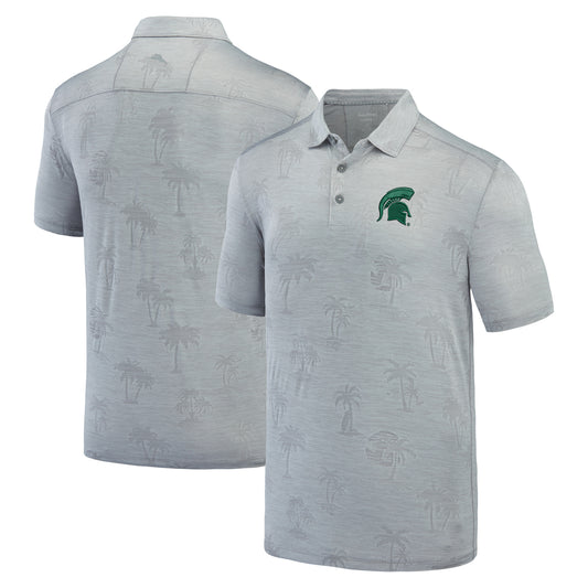 Men's Tommy Bahama Gray Michigan State Spartans Sport Palm Coast Palmera IslandZone Polo