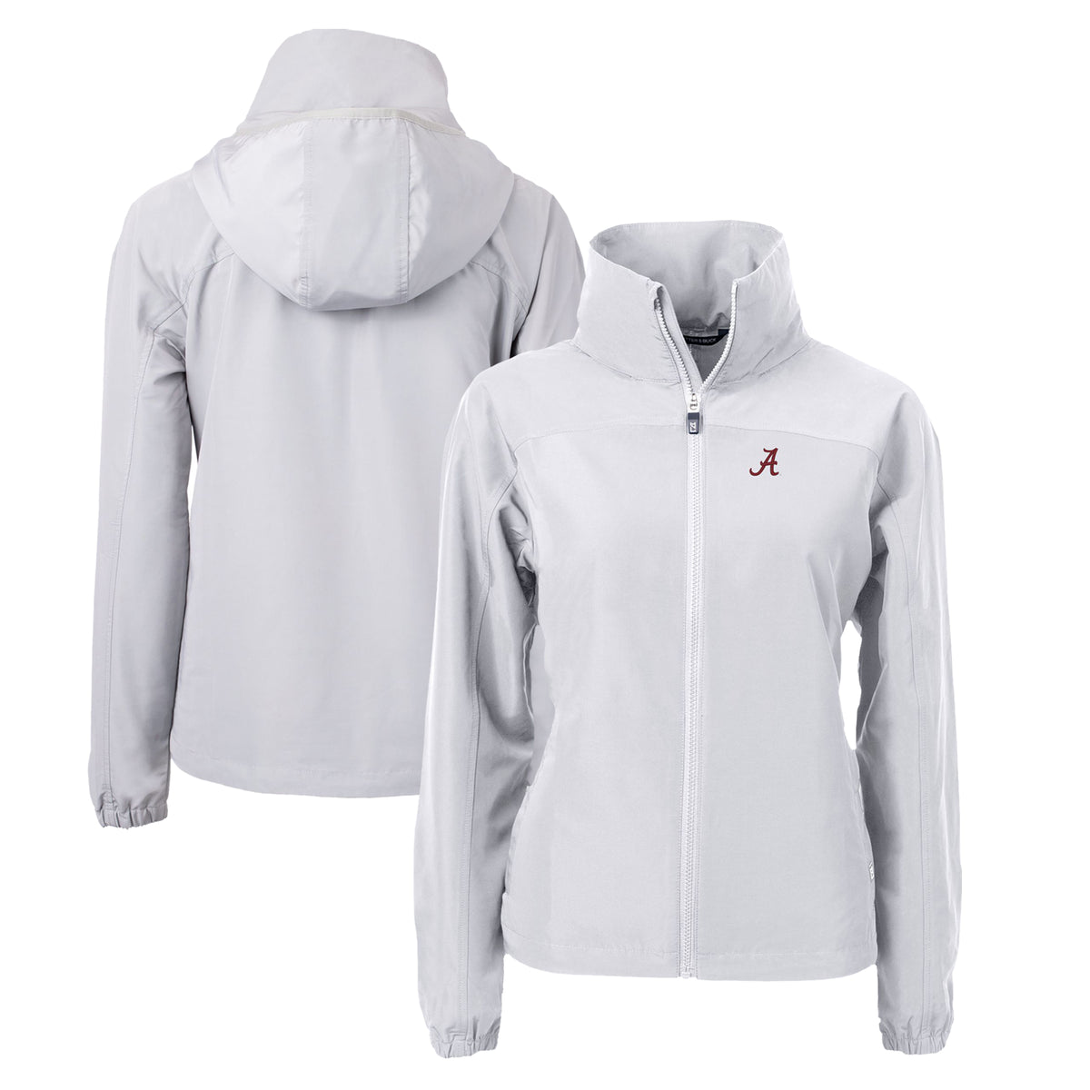 Women's Cutter & Buck  Gray Alabama Crimson Tide Charter Eco Recycled Full-Zip Jacket
