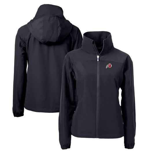 Women's Cutter & Buck  Black Utah Utes Charter Eco Recycled Full-Zip Jacket