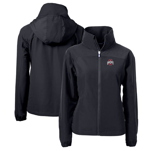 Women's Cutter & Buck  Black Ohio State Buckeyes Charter Eco Recycled Full-Zip Jacket