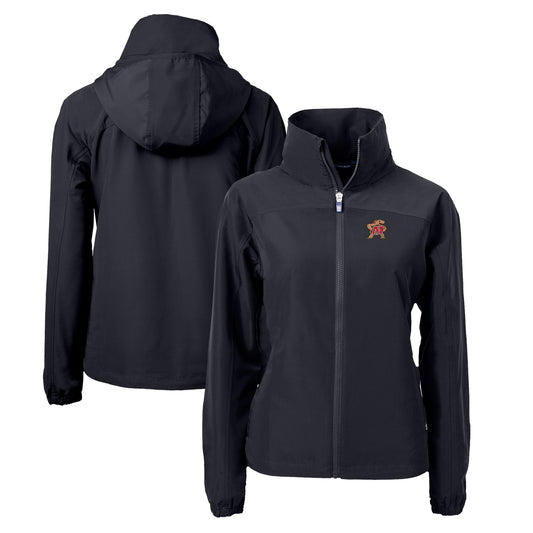 Women's Cutter & Buck  Black Maryland Terrapins Charter Eco Recycled Full-Zip Jacket