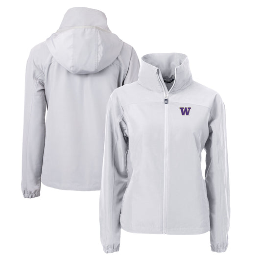 Women's Cutter & Buck  Gray Washington Huskies Charter Eco Recycled Full-Zip Jacket