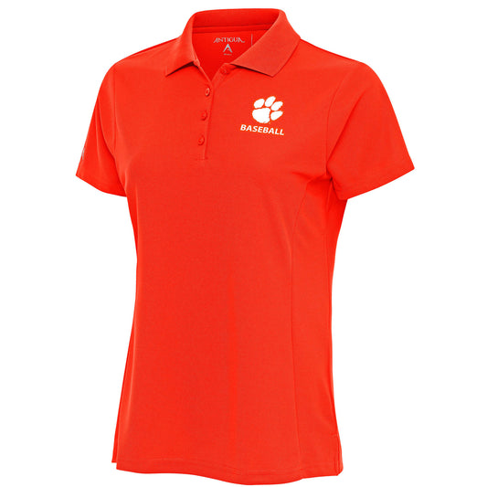 Women's Antigua  Orange Clemson Tigers Baseball Legacy Pique Polo