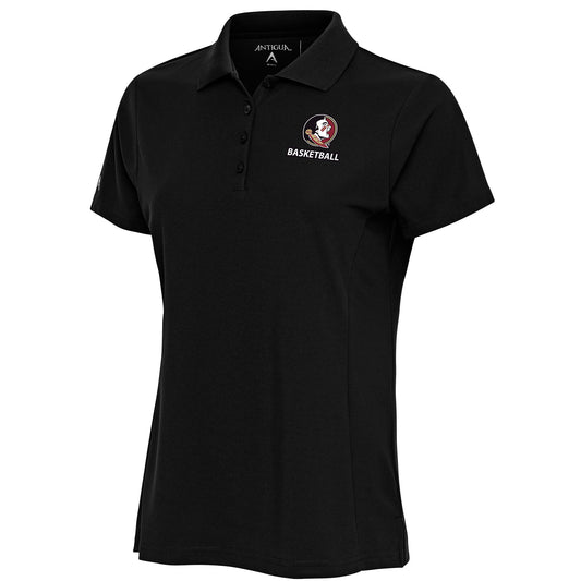 Women's Antigua  Black Florida State Seminoles Basketball Legacy Pique Polo