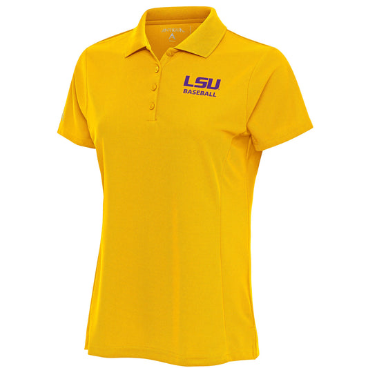 Women's Antigua  Gold LSU Tigers Baseball Legacy Pique Polo