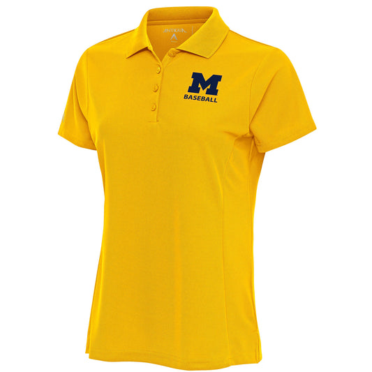 Women's Antigua  Maize Michigan Wolverines Baseball Legacy Pique Polo