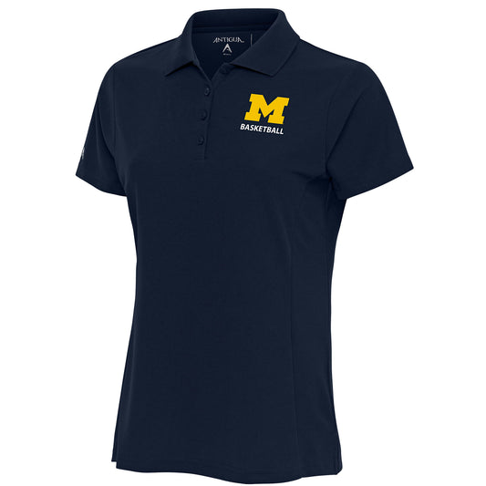 Women's Antigua  Navy Michigan Wolverines Basketball Legacy Pique Polo
