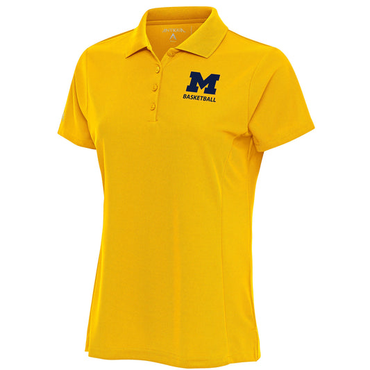 Women's Antigua  Maize Michigan Wolverines Basketball Legacy Pique Polo