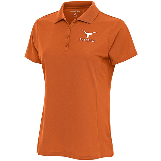 Women's Antigua  Burnt Orange Texas Longhorns Baseball Legacy Pique Polo