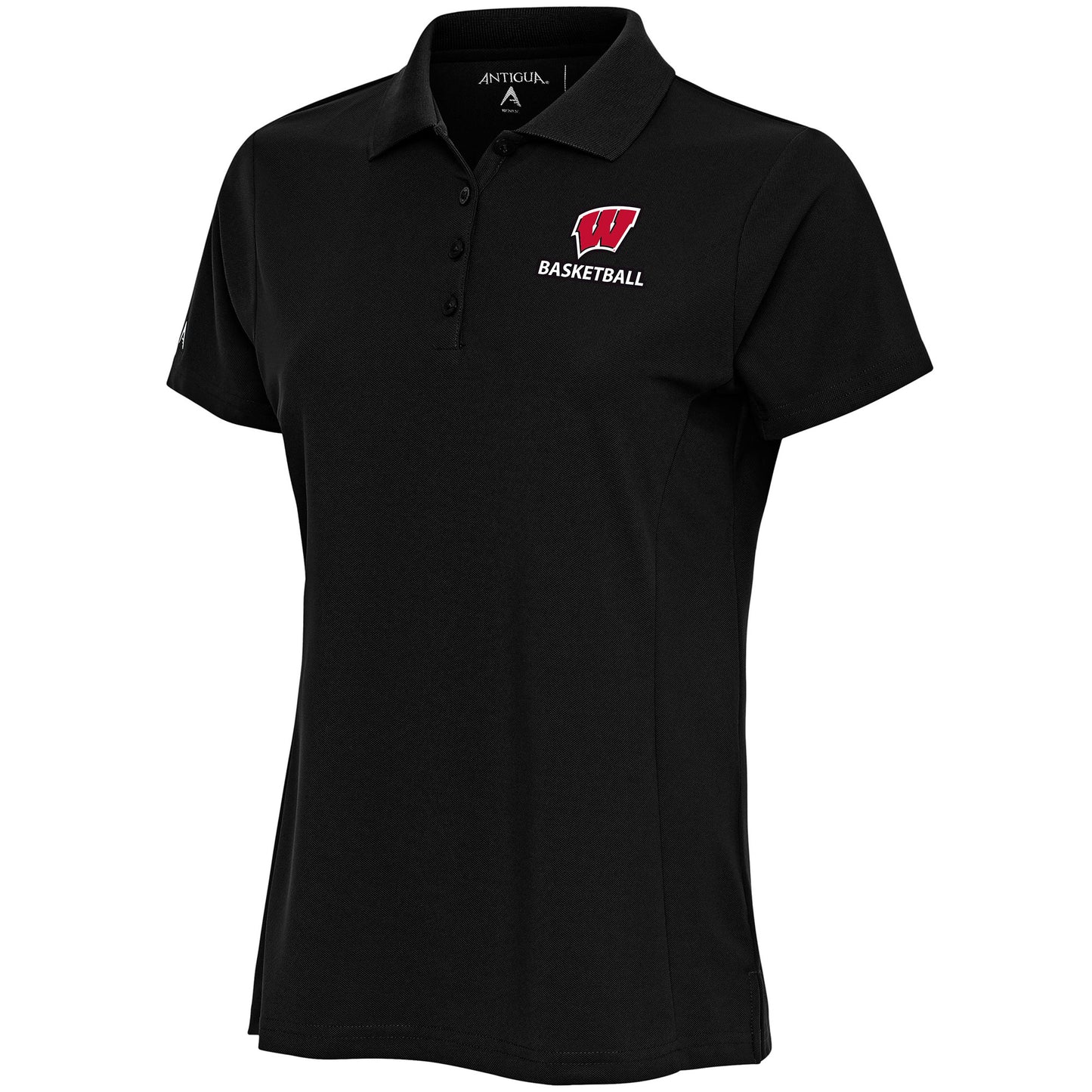 Women's Antigua  Black Wisconsin Badgers Basketball Legacy Pique Polo