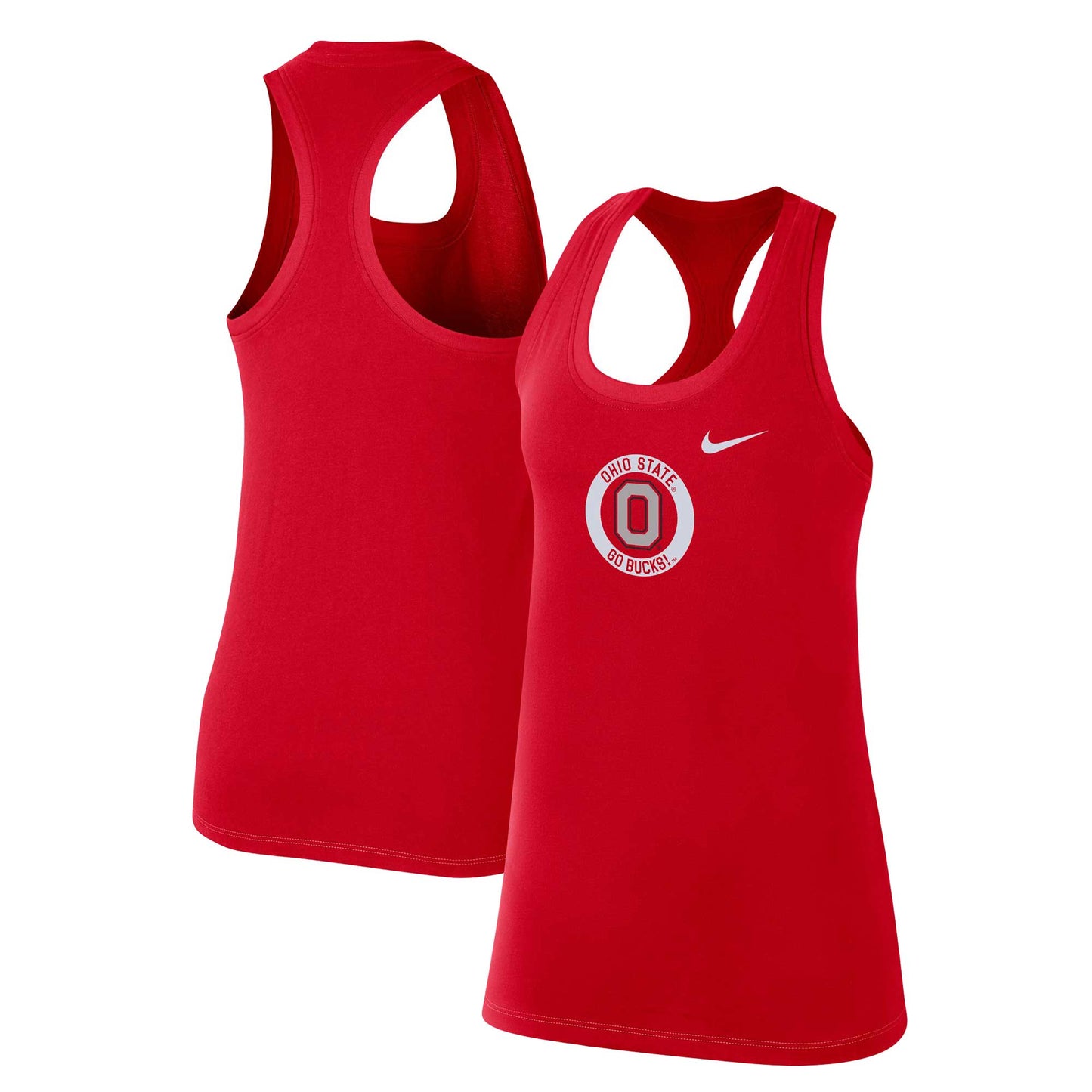 Women's Nike Scarlet Ohio State Buckeyes Modern Circle Racerback Tank Top