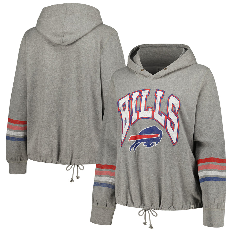 Women's '47 Heather Gray Buffalo Bills Plus Size Upland Bennett Pullover Hoodie