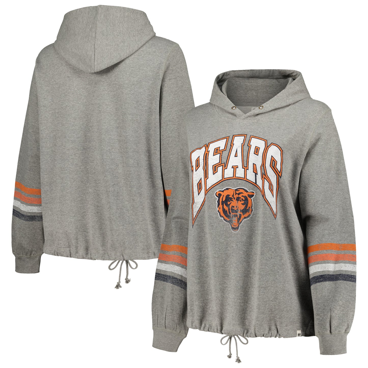 Women's '47 Heather Gray Chicago Bears Plus Size Upland Bennett Pullover Hoodie