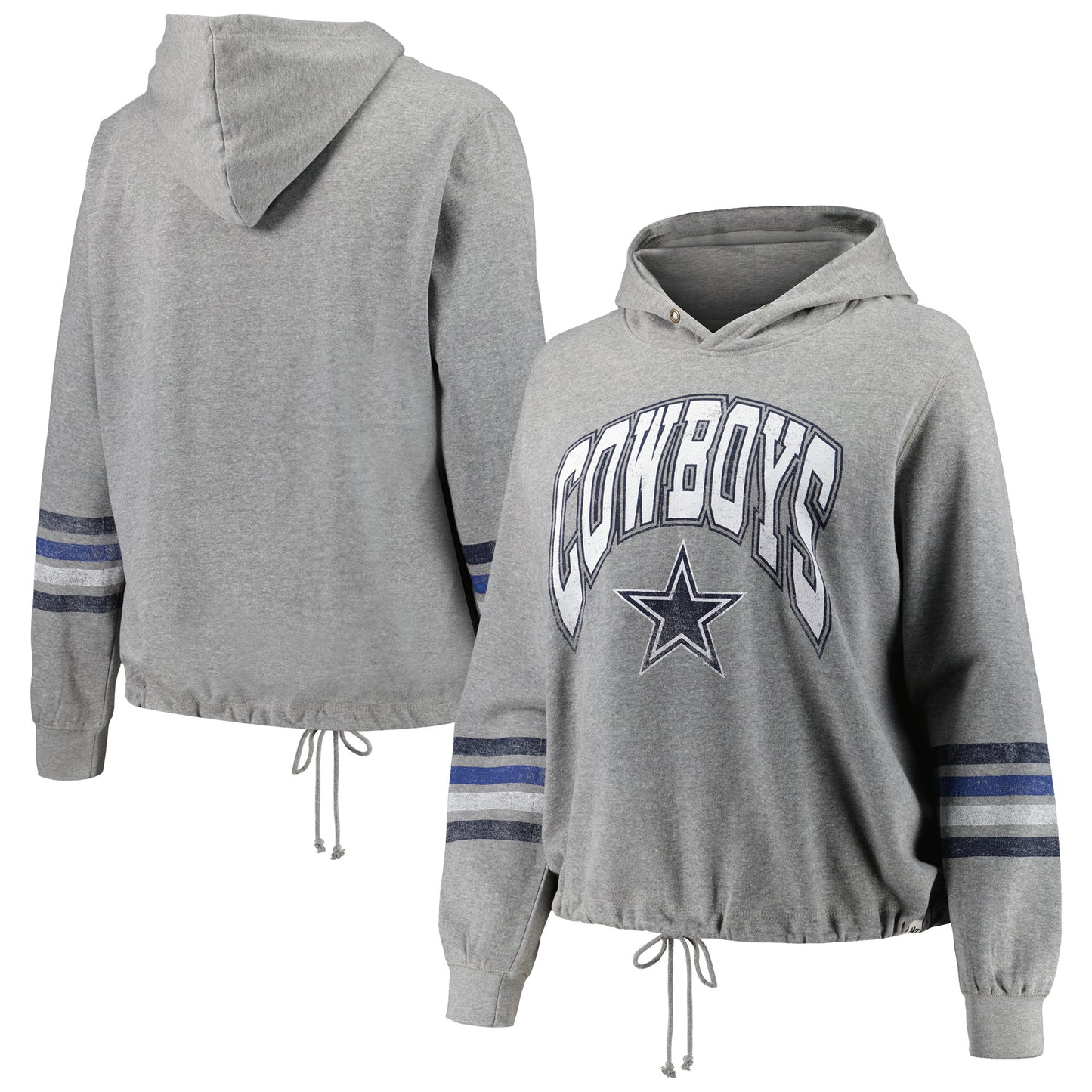 Women's '47 Heather Gray Dallas Cowboys Plus Size Upland Bennett Pullover Hoodie