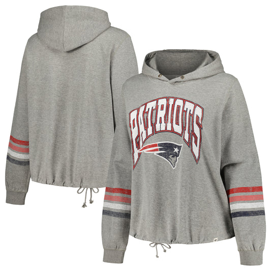 Women's '47 Heather Gray New England Patriots Plus Size Upland Bennett Pullover Hoodie