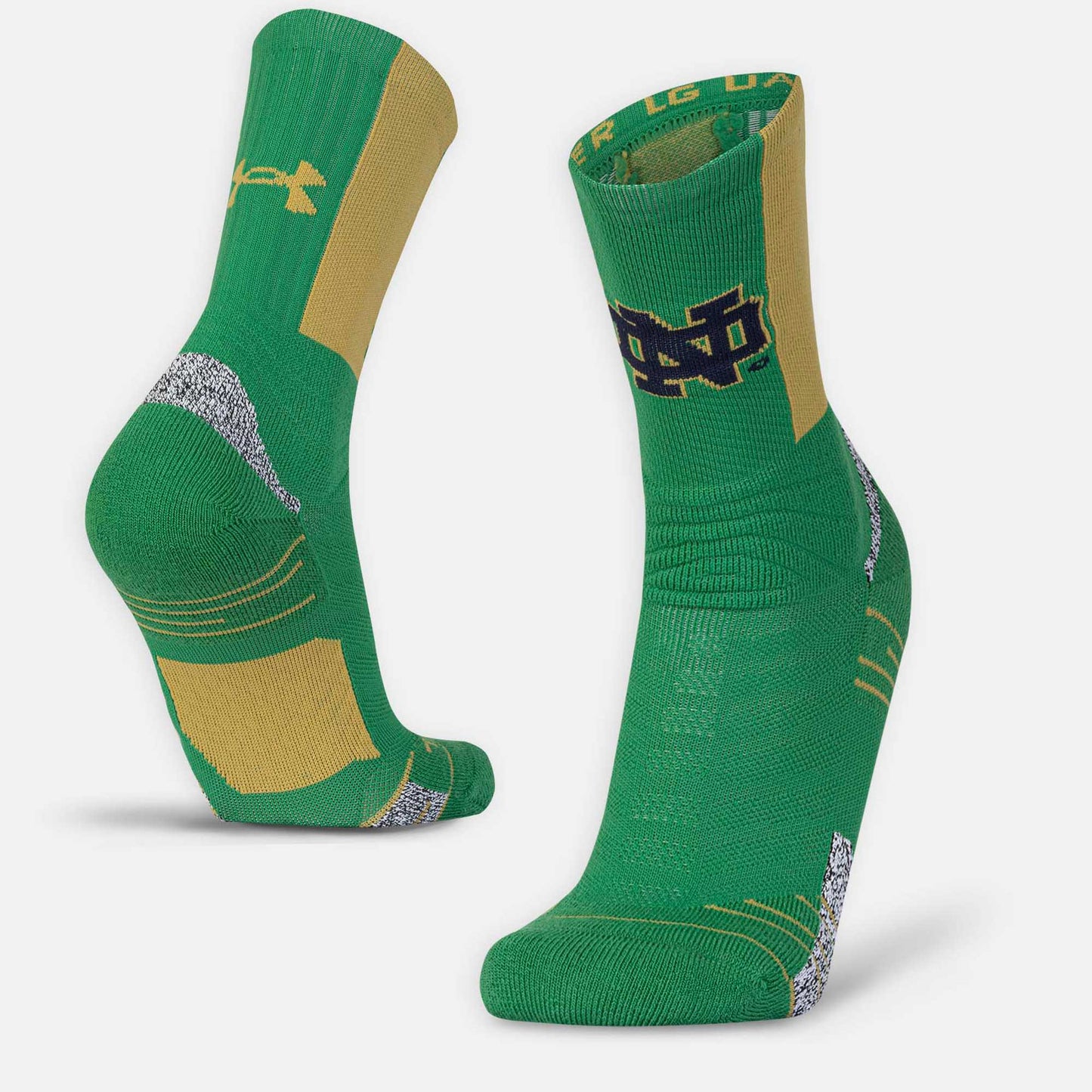 Men's Under Armour Green Notre Dame Fighting Irish Playmaker Crew Socks