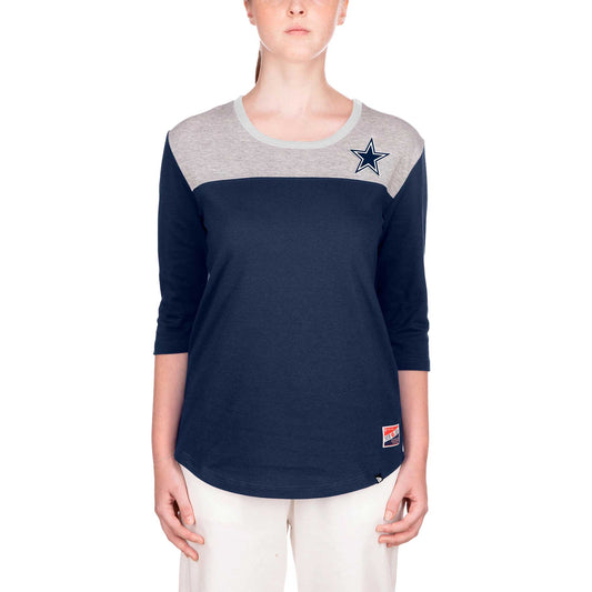 Women's New Era Navy Dallas Cowboys 3/4 Sleeve T-Shirt