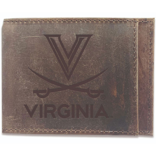 Brown Virginia Cavaliers Bifold Leather Wallet