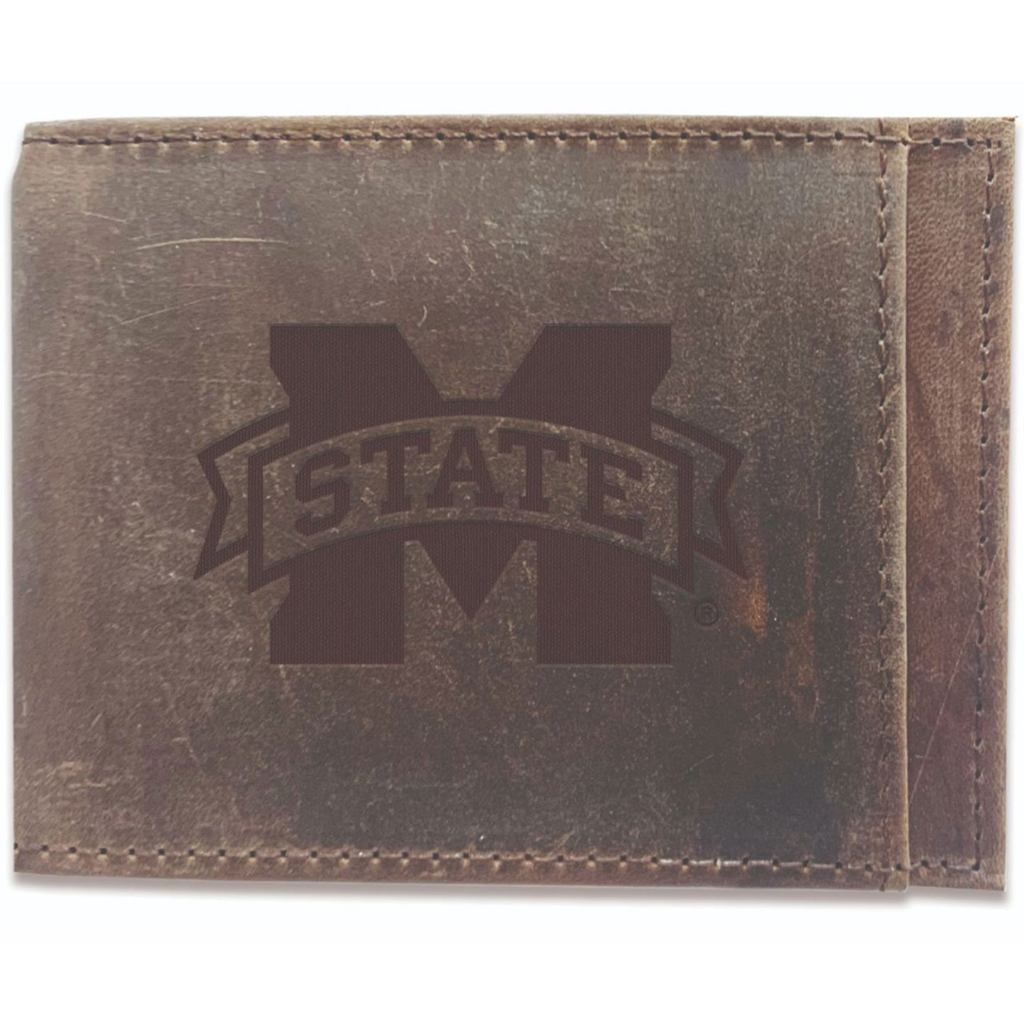 Brown Mississippi State Bulldogs Bifold Leather Wallet