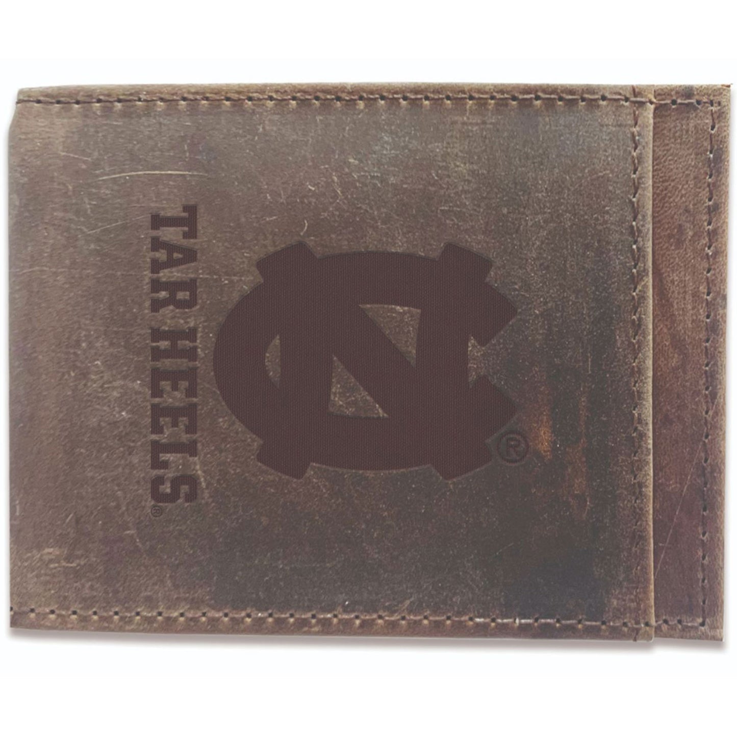 Brown North Carolina Tar Heels Bifold Leather Wallet