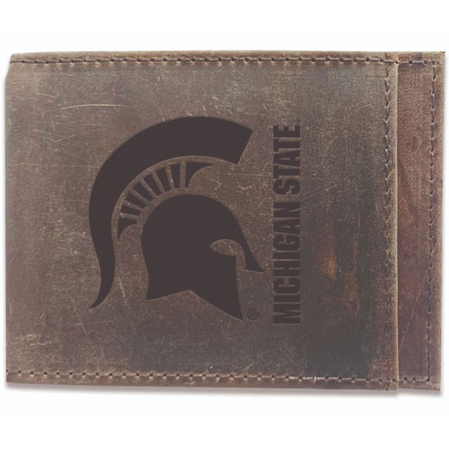 Brown Michigan State Spartans Bifold Leather Wallet
