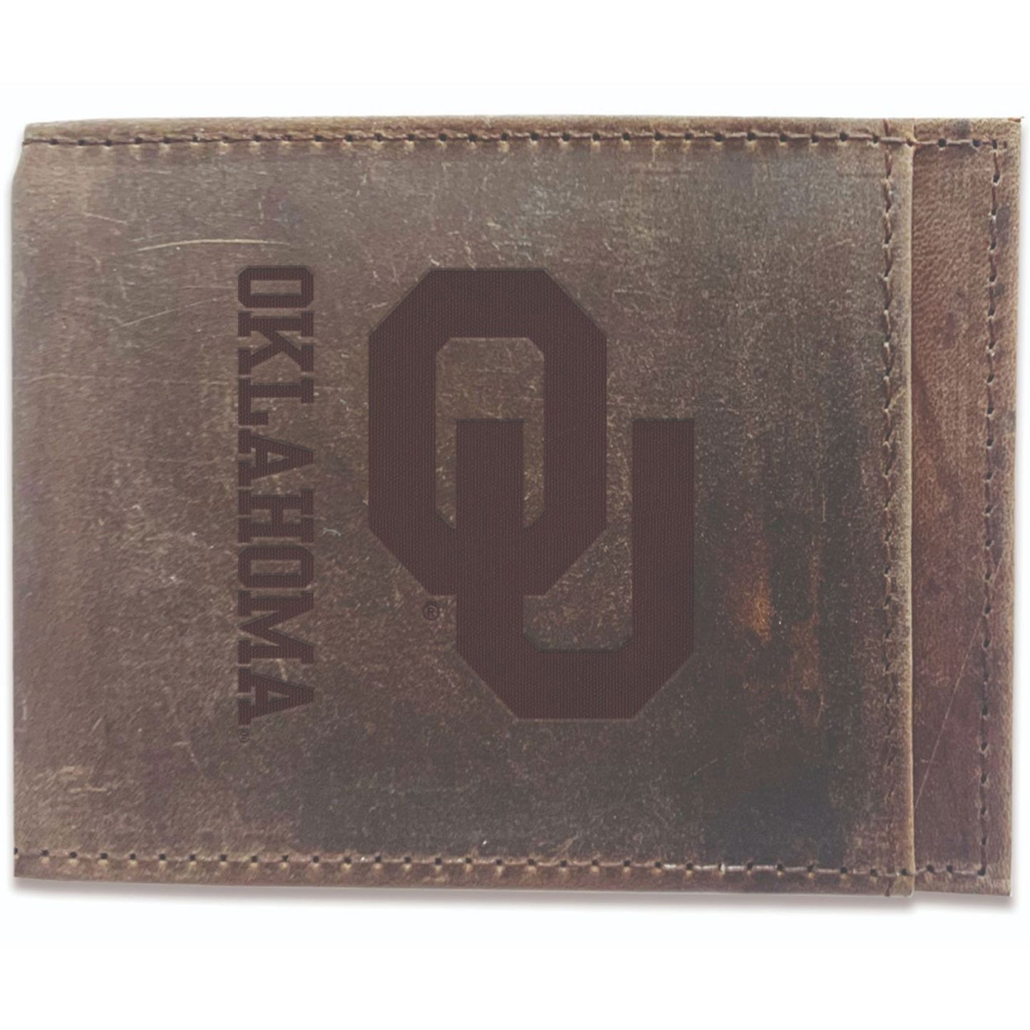 Brown Oklahoma Sooners Bifold Leather Wallet