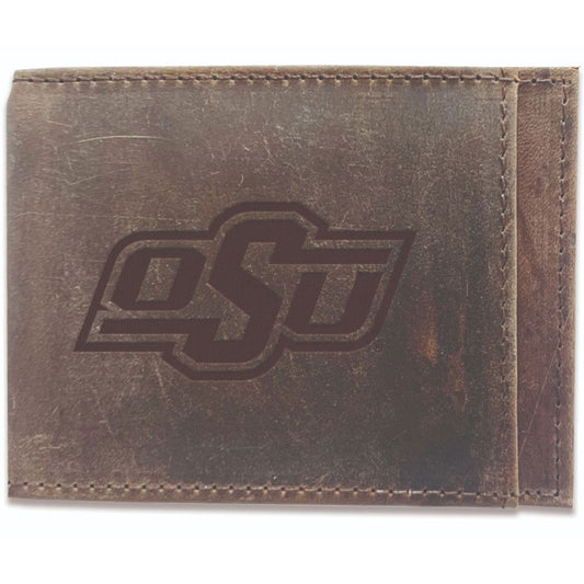 Brown Oklahoma State Cowboys Bifold Leather Wallet