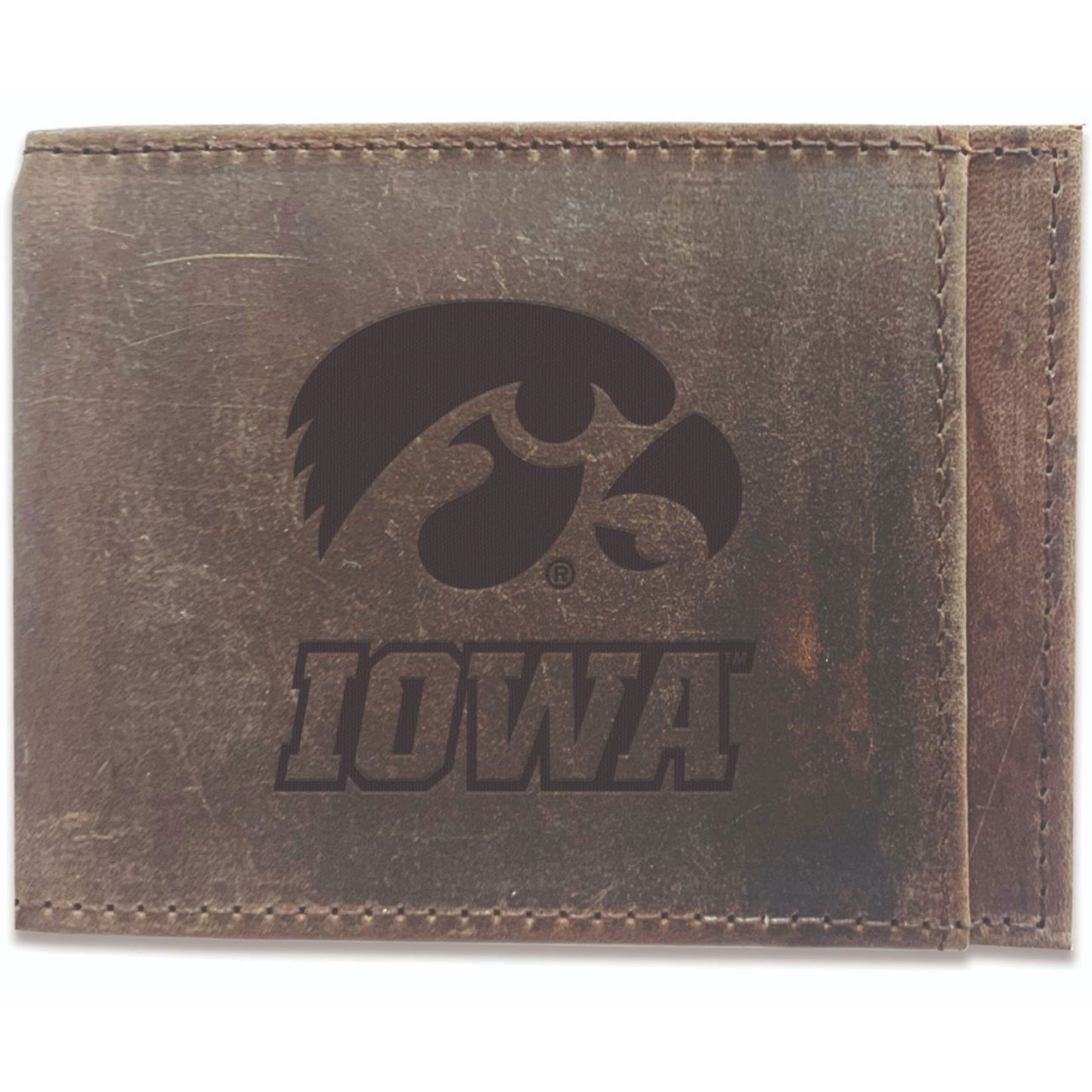 Brown Iowa Hawkeyes Bifold Leather Wallet