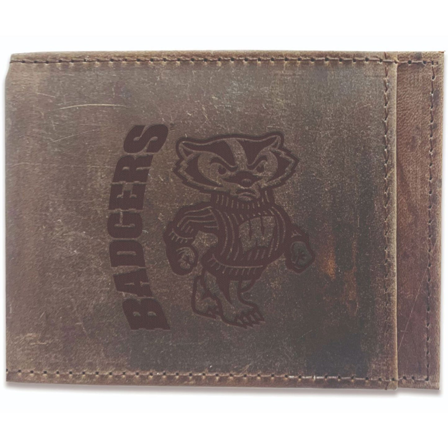 Brown Wisconsin Badgers Bifold Leather Wallet