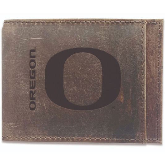 Brown Oregon Ducks Bifold Leather Wallet