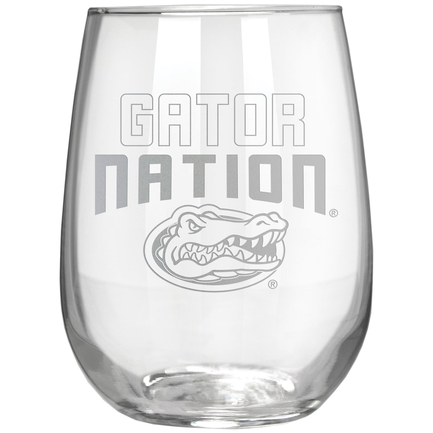 Florida Gators Etched 17oz. Rally Cry Stemless Wine Glass