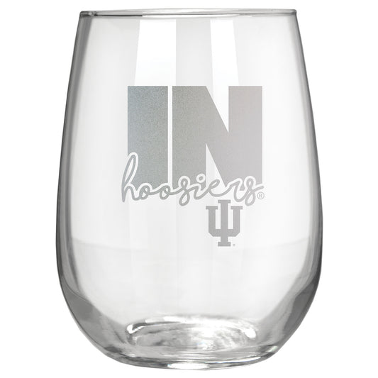 Indiana Hoosiers Etched 17oz. City Stemless Wine Glass