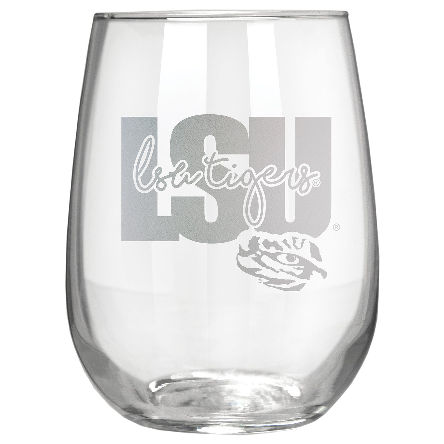 LSU Tigers Etched 17oz. City Stemless Wine Glass