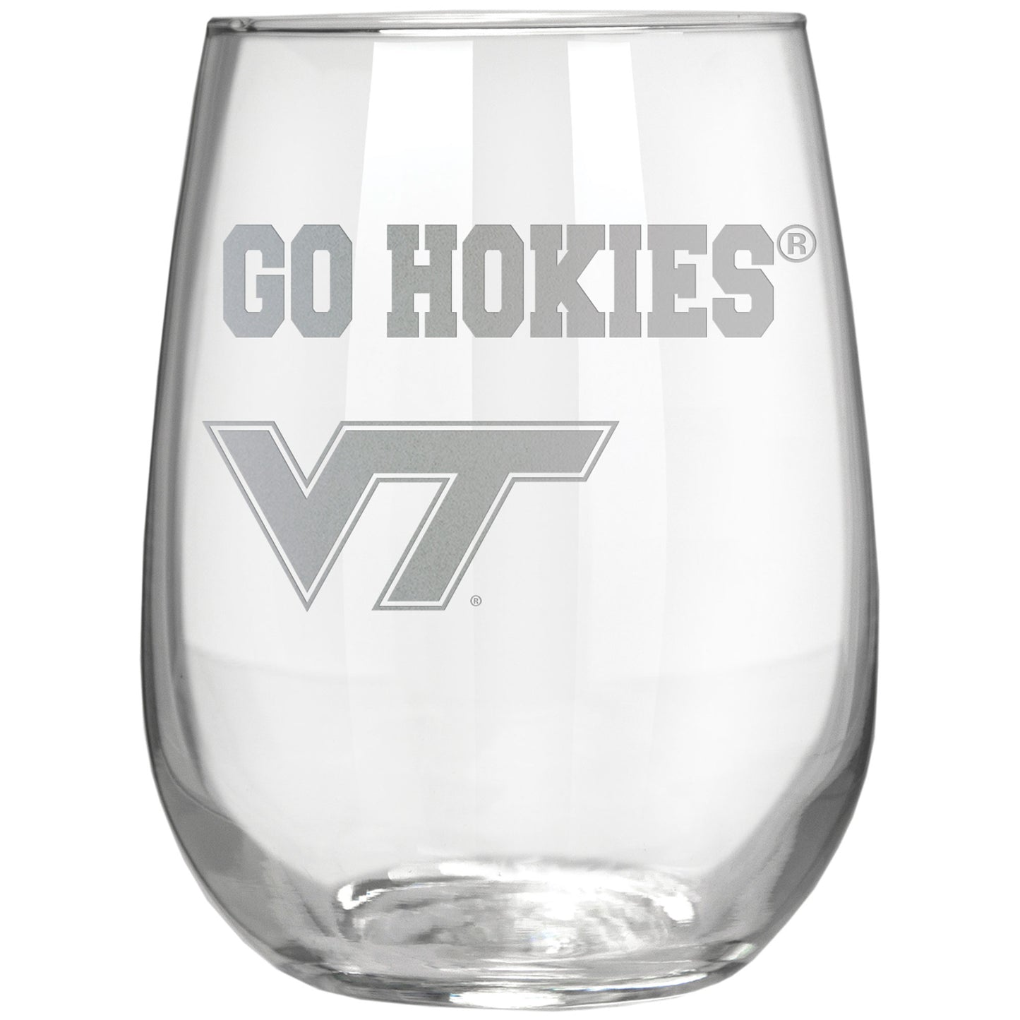 Virginia Tech Hokies Etched 17oz. Rally Cry Stemless Wine Glass