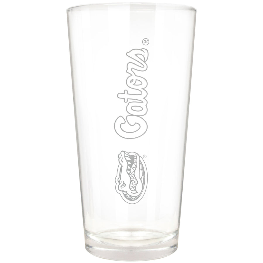 Florida Gators Etched 16oz. Vertical Rally Cry Pint Glass