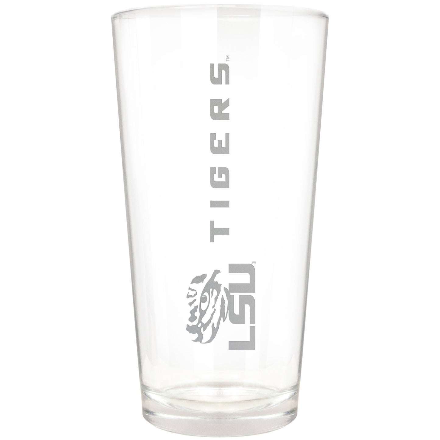 LSU Tigers Etched 16oz. Vertical Rally Cry Pint Glass