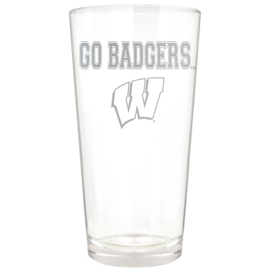Wisconsin Badgers Etched 16oz. Rally Cry Pint Glass