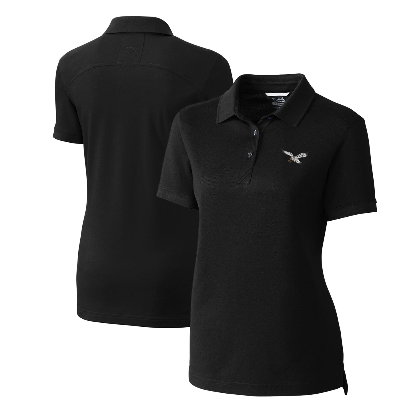 Women's Cutter & Buck  Black Philadelphia Eagles Gridiron Classics Logo Advantage DryTec Tri-Blend Pique Polo