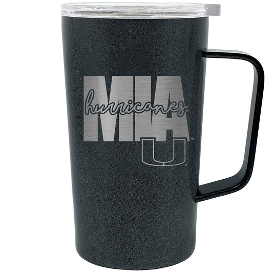 Miami Hurricanes 18oz. Onyx Hustle Travel Mug