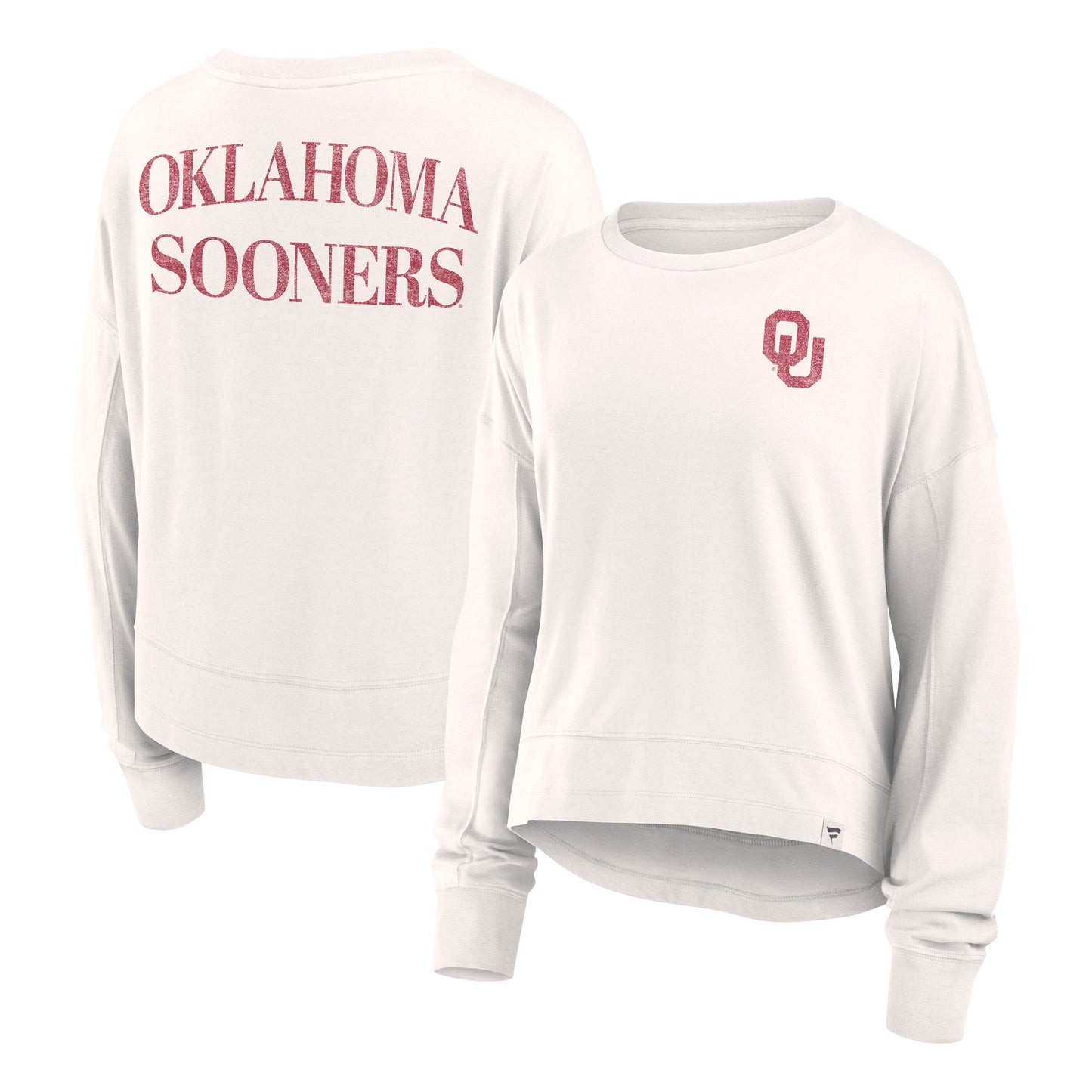 Women's Fanatics White Oklahoma Sooners Kickoff Full Back Long Sleeve T-Shirt