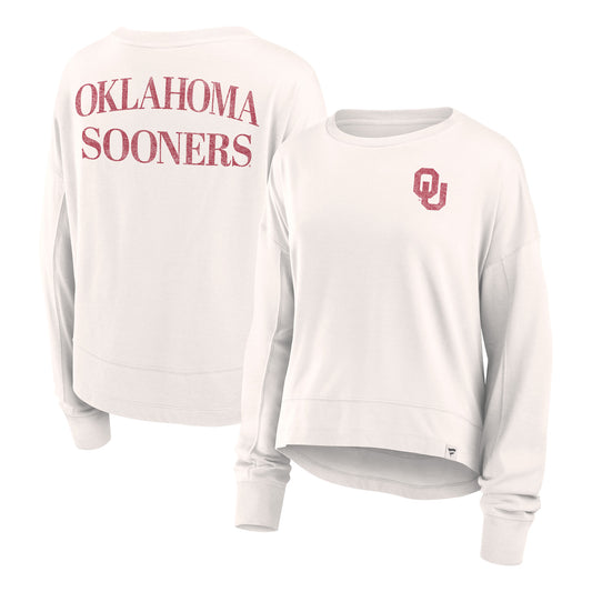 Women's Fanatics White Oklahoma Sooners Kickoff Full Back Long Sleeve T-Shirt