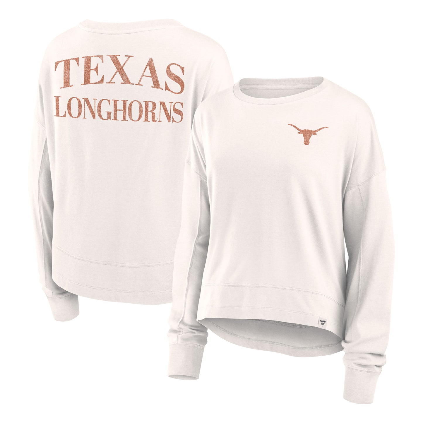 Women's Fanatics White Texas Longhorns Kickoff Full Back Long Sleeve T-Shirt