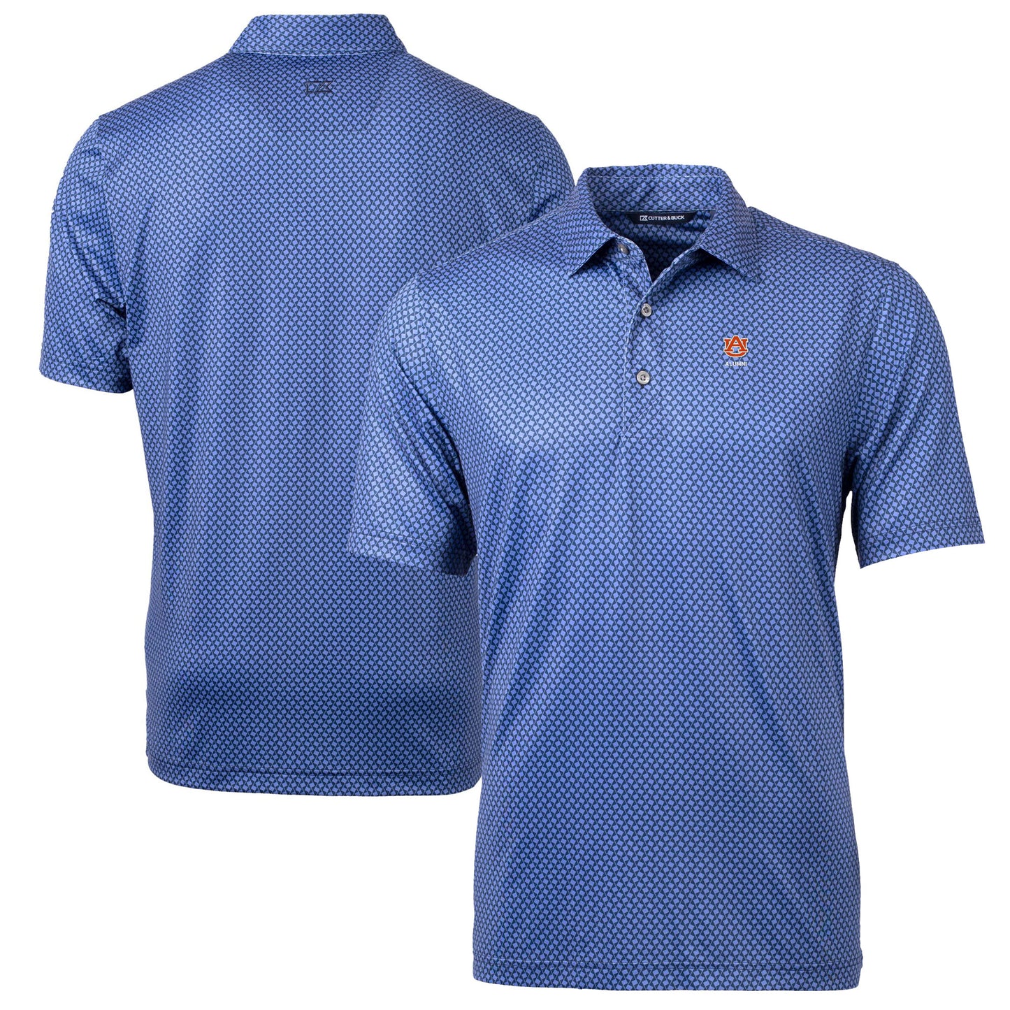 Men's Cutter & Buck  Navy Auburn Tigers Alumni Logo Pike Banner Print Stretch Polo