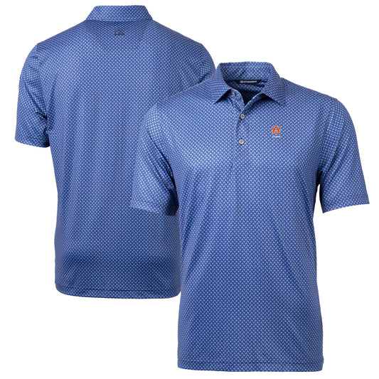 Men's Cutter & Buck  Navy Auburn Tigers Alumni Logo Pike Banner Print Stretch Polo
