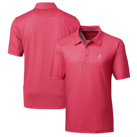 Men's Cutter & Buck  Crimson Alabama Crimson Tide Alumni Logo Pike Mini Pennant Print Stretch Polo